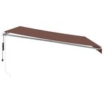 vidaXL Auvent rétractable automatique avec LED marron 450x350 cm