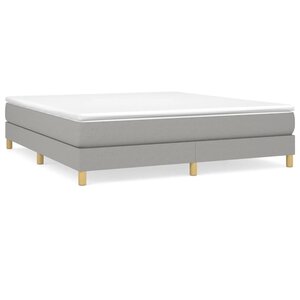 vidaXL Sommier à lattes de lit avec matelas Gris clair 180x200cm Tissu