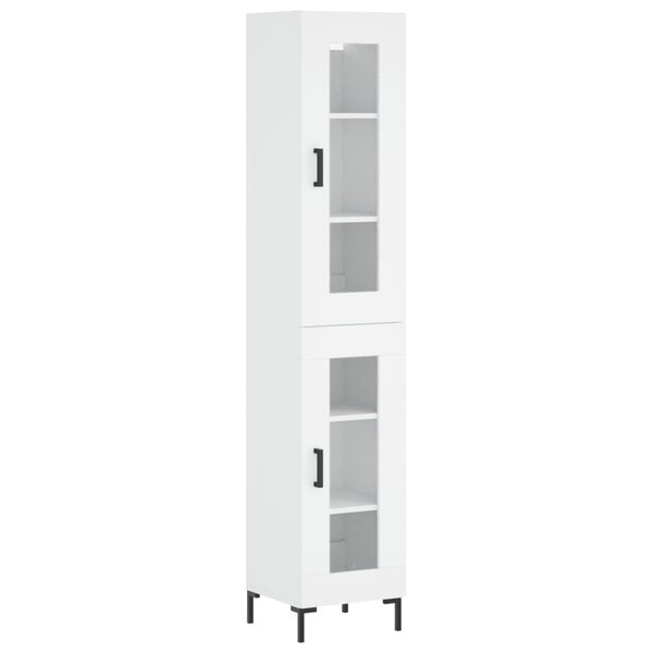 vidaXL Buffet haut Blanc 34 5x34x180 cm Bois d'ingénierie