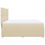 vidaXL Sommier à lattes de lit avec matelas Crème 180x200 cm Tissu