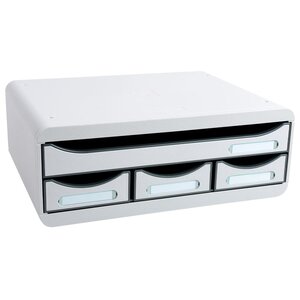 Exacompta Set de tiroirs de bureau Toolbox 4 tiroirs Gris clair
