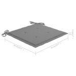 vidaXL Chaises de jardin lot de 2 et coussins gris Bois de teck massif