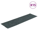 vidaXL Tapis d'escalier autocollants Rectangulaire 15 Pièces 76x20cm Vert