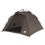 vidaXL Tente de pêche 4 personnes marron libération rapide