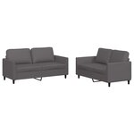 vidaXL Ensemble de canapés 2 Pièces avec coussins Gris Similicuir