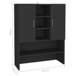 vidaXL Meuble pour machine à laver Noir