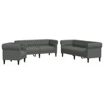 vidaXL Ensemble de canapés 3 Pièces gris foncé tissu