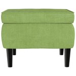 vidaXL Fauteuil à oreilles avec tabouret vert clair velours