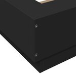 vidaXL Cadre de lit avec lumières LED noir 90x200 cm bois d'ingénierie