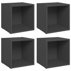 vidaXL Meubles TV 4 Pièces gris 37x35x37 cm bois d’ingénierie