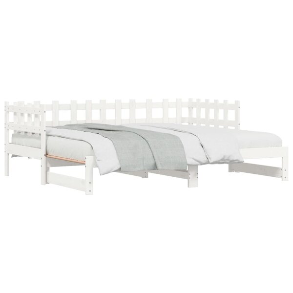 vidaXL Lit coulissant Blanc 2x(90x190) cm Bois de pin massif