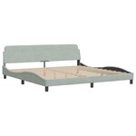 vidaXL Cadre de lit sans matelas gris clair 200x200 cm velours
