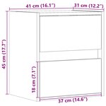 vidaXL Table de chevet murale avec lumières LED blanc