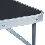 vidaXL Table pliable de camping avec cadre en métal 80x60 cm Gris