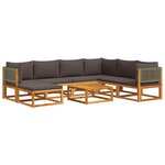vidaXL Salon de jardin avec coussins 8 Pièces bois massif d'acacia