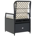 vidaXL Chaises inclinables de jardin lot de 2 noir résine tressée