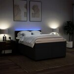 vidaXL Sommier à lattes de lit avec matelas Noir 160x200 cm Tissu