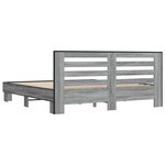 vidaXL Cadre de lit sonoma gris 200x200 cm bois d'ingénierie et métal