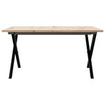 vidaXL Table basse cadre en X 80x80x45 cm bois de pin massif et fonte