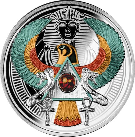 Pièce de monnaie en Argent 1 Dollar g 17.50 Millésime 2024 FALCON OF TUTANKHAMUN