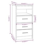 vidaXL Armoire à tiroirs Chêne fumé 40x50x76 cm Bois d'ingénierie