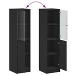 vidaXL Buffet avec porte en verre noir 35x37x142 cm
