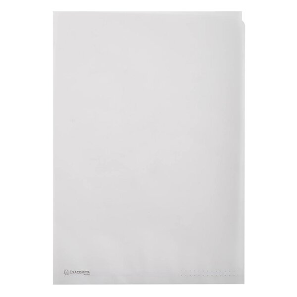 Sachet De 50 Pochettes Coin Papier 110g/m2 - A4 - Transparent Blanc - X 10 - Exacompta