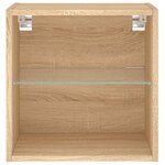 vidaXL Table de chevet murale avec lumières LED chêne sonoma