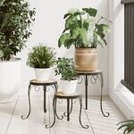 vidaXL Supports pour plantes 3 Pièces terre cuite et blanc céramique