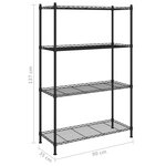 vidaXL Étagère de rangement 4 niveaux 90x35x137 cm Noir 200 kg