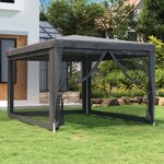 vidaXL Tente de fête avec 4 parois latérales en maille Anthracite 3x4m