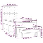 vidaXL Sommier à lattes de lit et matelas Gris clair 90x200 cm Velours