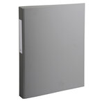 Classeur rembordé polypropylène 2 anneaux ronds de 25mm sur 3eme de couverture - gris - x 10 - exacompta