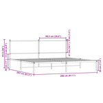 vidaXL Cadre de lit en métal sans matelas chêne marron 200x200 cm