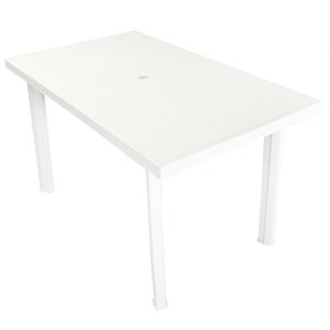 vidaXL Table de jardin Blanc 126 x 76 x 72 cm Plastique