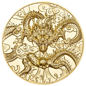 DRAGON ART GILDED 2024 5 Once Argent Monnaie 10 Dollars Niue 2024