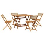 vidaXL Ensemble à manger de jardin 5Pièces beige polypropylène et bois