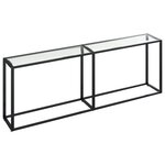 vidaXL Table console Transparent 220x35x75 5 cm Verre trempé