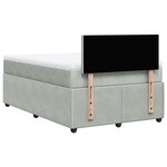 vidaXL Sommier à lattes de lit et matelas Gris clair 120x200cm Velours