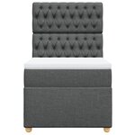 vidaXL Sommier à lattes de lit avec matelas Gris foncé 100x200cm Tissu