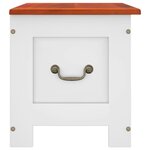 vidaXL Coffre de rangement et couvercle marron et blanc bois d'acacia