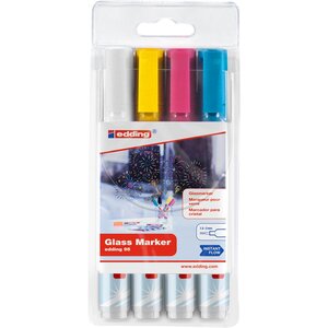 Marqueur pour verre 95 Etui de 4 Assortis clair 1 5-3 mm EDDING