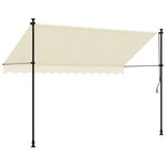 vidaXL Auvent rétractable crème 300x150 m tissu et acier