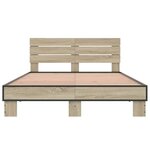 vidaXL Cadre de lit chêne sonoma 140x200 cm bois d'ingénierie et métal