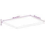 vidaXL Dessus de table 90x60x2 5 cm bord vif bois massif manguier brut