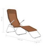 vidaXL Chaises longues pliables 2 Pièces Textilène Taupe