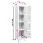 vidaXL Armoire à casier avec 4 compartiments 38x45x180 cm