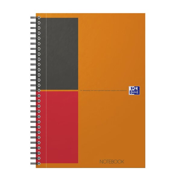 Notebook spiralé couverture rigide B5 160 Pages Ligné 6mm orange OXFORD