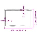 vidaXL Dessus de table bois massif non traité bordure assortie