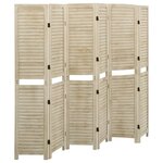 vidaXL Cloison de séparation 6 panneaux 210x165 cm Bois de Paulownia